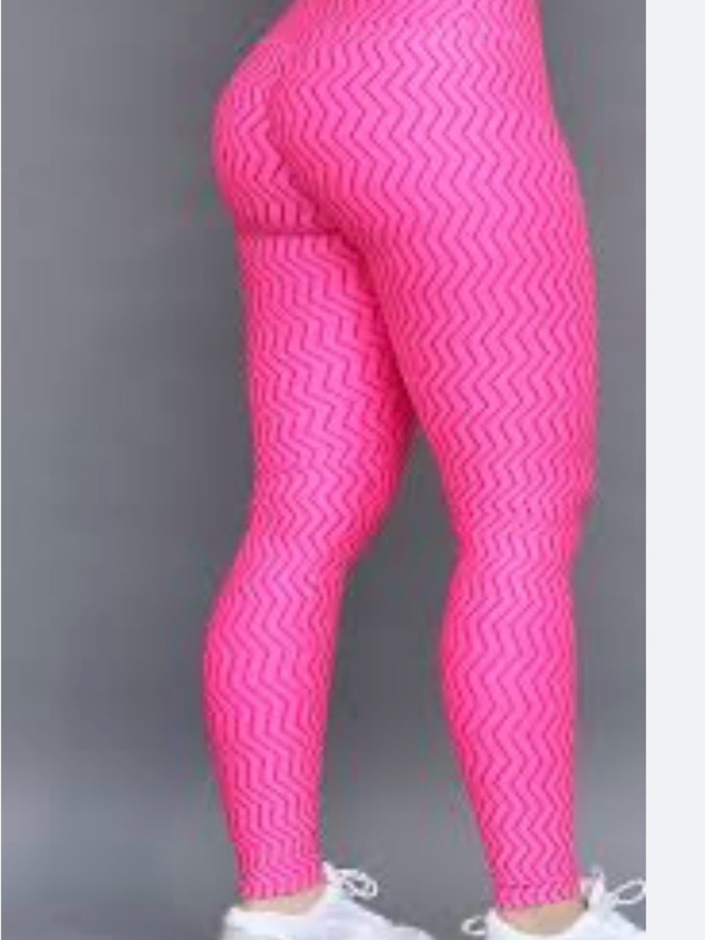 90 Degree By Reflex Neon Pink Textured High-Waist Leggings